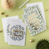 Christmas card 'Nadolig Llawen' Purple - gold foil