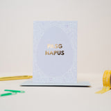 Welsh Easter card 'Pasg Hapus' - gold foil