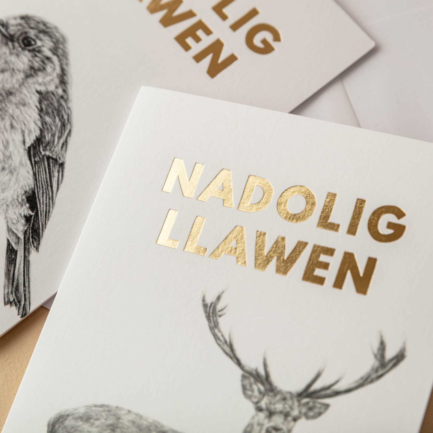 Nadolig Llawen Welsh Christmas Card Set of 4 Nadolig Llawen - Lleucu Howatson