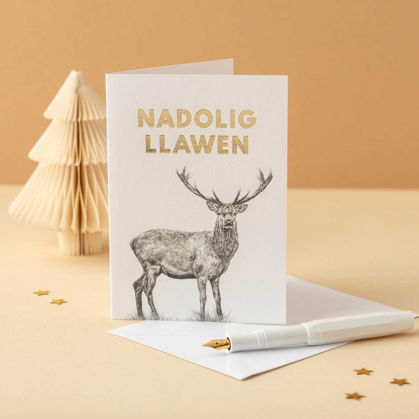 Nadolig Llawen Welsh Christmas Card Set of 4 Nadolig Llawen - Lleucu Howatson