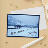 Welsh Christmas Card Set of 4, 8 or 12 Tree Branch Cards - Sheep