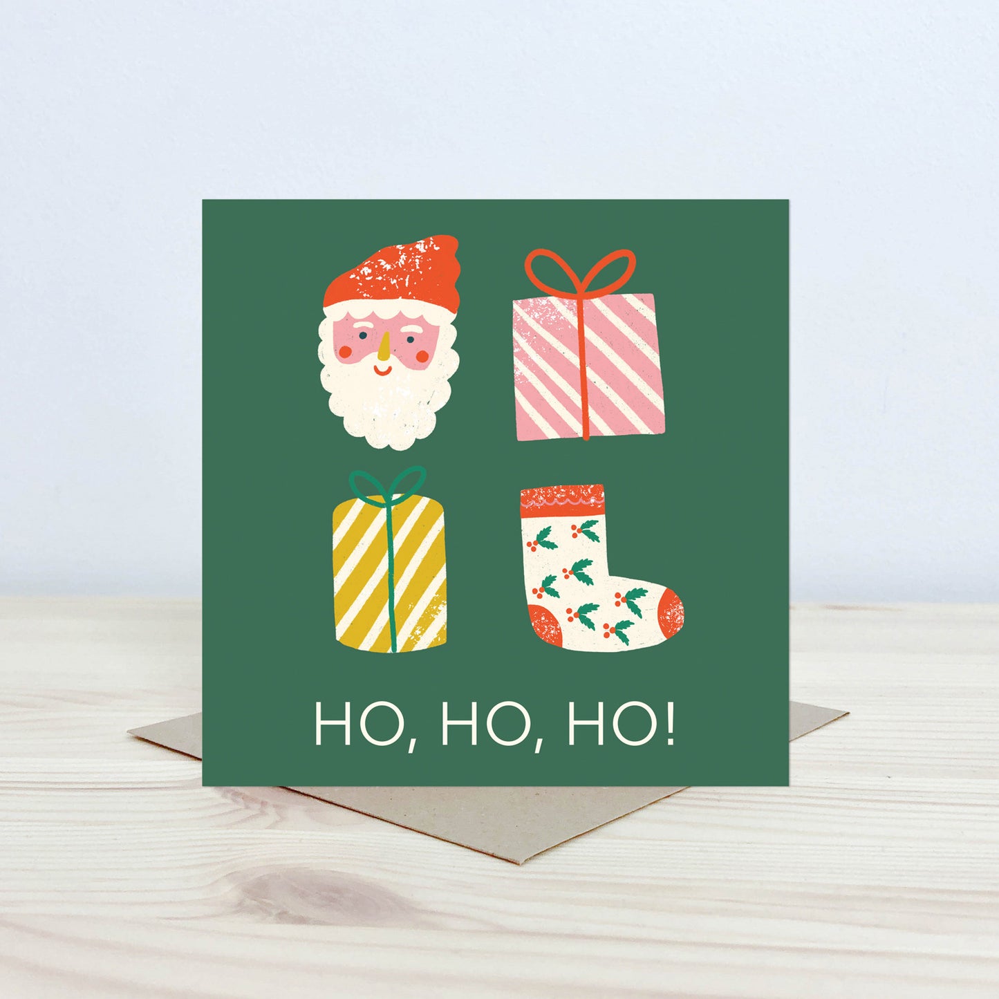 Cerdyn Nadolig 'Ho, Ho, Ho!' Nansi Nudd