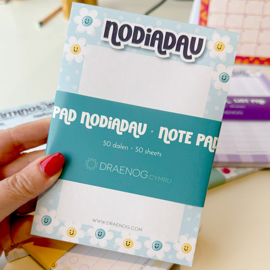 Welsh note pad 'Nodiadau' A6