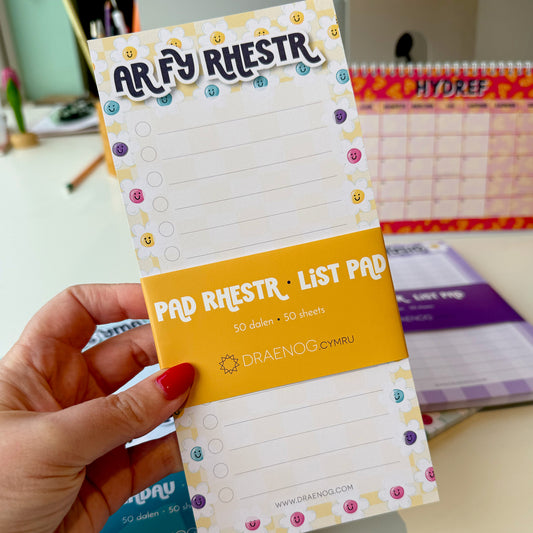 Welsh list pad planner 'Ar Fy Rhestr' DL