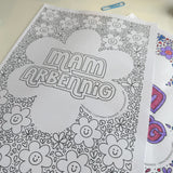 Welsh downloadable colouring page - Mam Arbennig