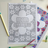 Welsh downloadable colouring page - Mam Arbennig