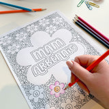 Welsh downloadable colouring page - Mam Arbennig