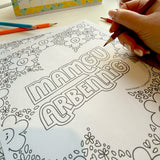 Welsh downloadable colouring page - Mamgu Arbennig