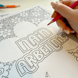 Welsh downloadable colouring page - Nain Arbennig