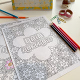 Welsh downloadable colouring page - Nain Arbennig