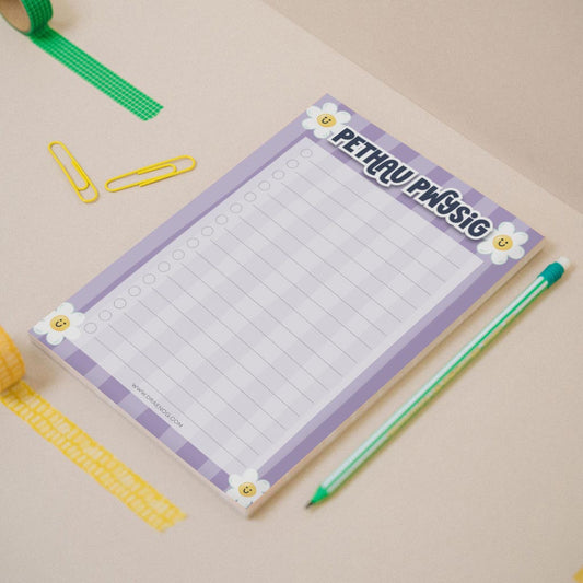 Welsh list pad 'Pethau Pwysig' A5