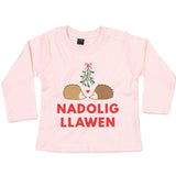 Nadolig Llawen Embroidered Welsh Christmas Jumper - Hedgehogs - Children's