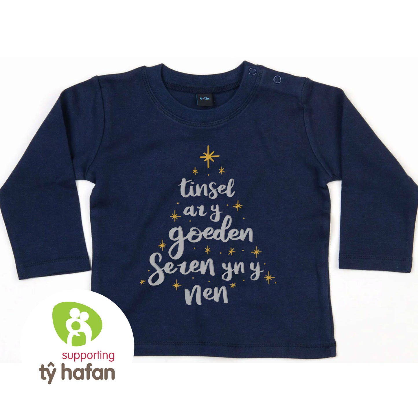 Tinsel ar y Goeden Embroidered Welsh Christmas Jumper - Tŷ Hafan - Children's