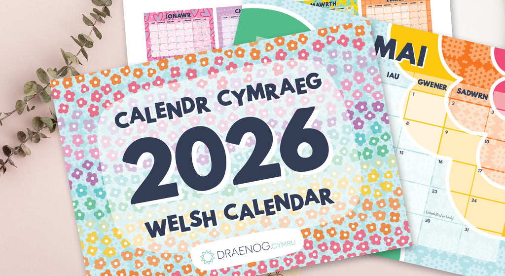 Calendr Desg Cymraeg - 2026 A5 Argraffiad Cyfyngedig