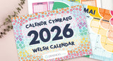 NEW! Limited Edition Welsh Desk Calendar - 2026, A5 size