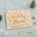 Wooden Christmas Sign - Nadolig Llawen