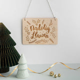 Wooden Christmas Sign - Nadolig Llawen