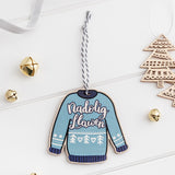 Blue Christmas Jumper Decoration 'Nadolig Llawen'