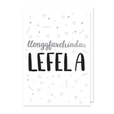 A Level congratulations card 'Llongyfarchiadau Lefel A' silver foil