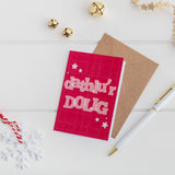 Christmas cards 'Dathlu'r Dolig! / Hwyl yr Ŵyl' pack of 4 mini cards