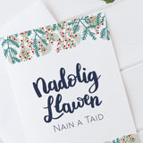 Christmas card 'Nadolig Llawen Nain a Taid' Gran and Grandad