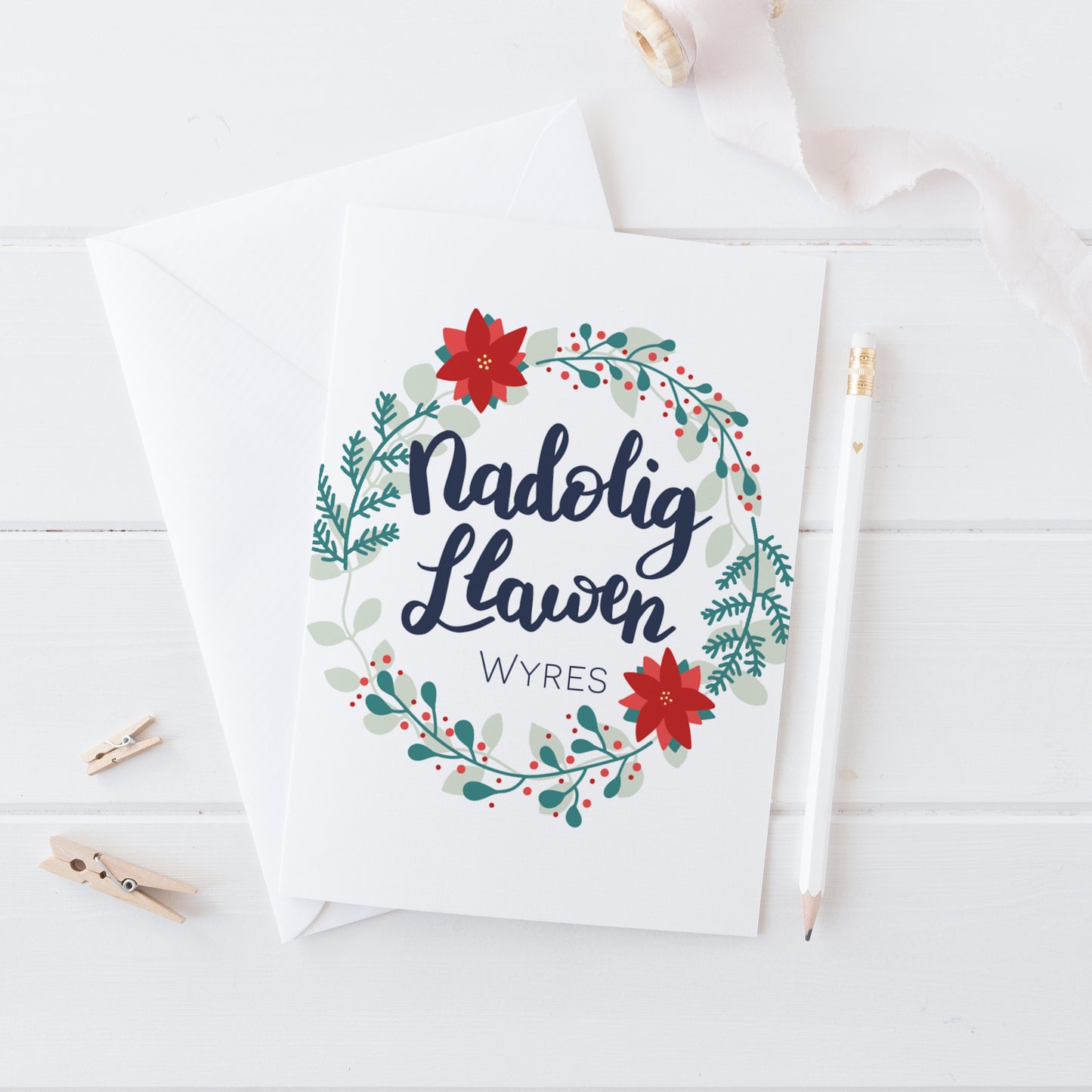 Christmas card 'Nadolig Llawen Wyres' Granddaughter