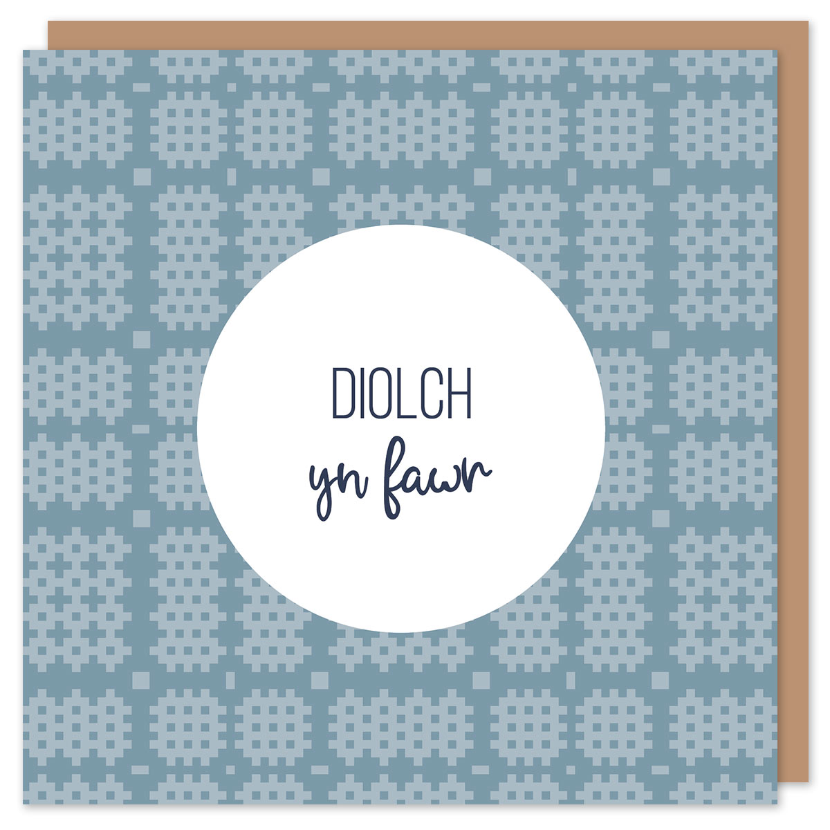 Cerdyn Diolch yn fawr Cymraeg gyda brethyn Cymreig / Welsh Thank you card with Welsh tapestry