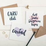 Welsh love card 'Caru chdi' - Welsh tapestry