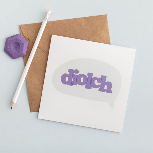 Welsh Thank you card 'Diolch'
