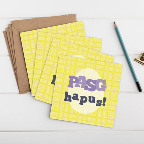 Set of Easter cards 'Pasg hapus' - Pack of 4, 8 or 12