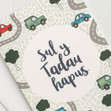 Father's day card 'Sul y Tadau Hapus' - Cars and 4x4