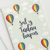 Father's day card 'Sul y Tadau Hapus' - Hot air balloons