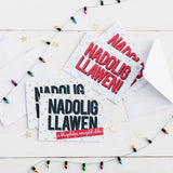 Nadolig Llawen Christmas mini cards pack of 4 - Draenog Welsh cards