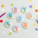 Birthday badges Age 5 to 8 'Penblwydd Hapus!'