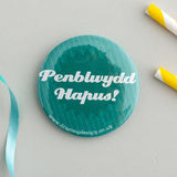 Birthday badge 'Penblwydd Hapus!' - gwyrdd / green