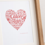 Welsh print 'Calon Lân' red heart - Draenog