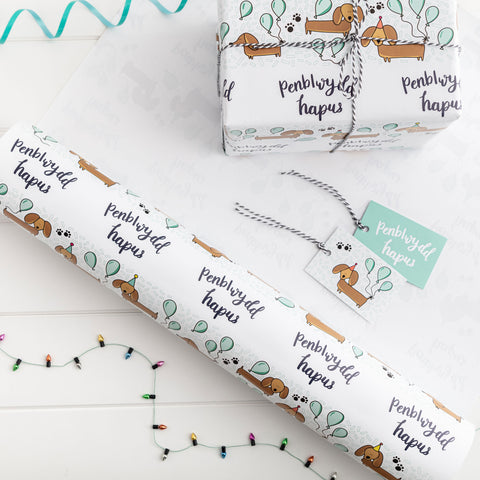 Birthday gift wrap set - Dachshund