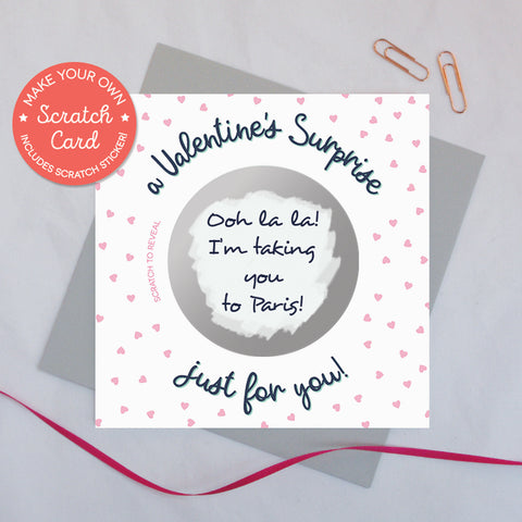 Scratch card 'A Valentine's Surprise just for you!'
