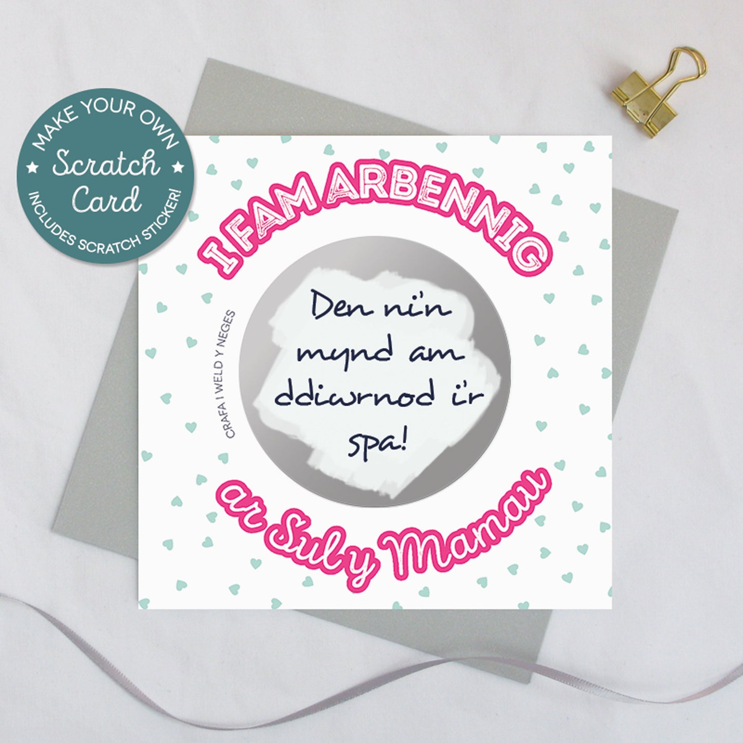 Cerdyn crafu Sul y Mamau / Welsh Mother's day scratch card 'I Fam Arbennig ar Sul y Mamau'
