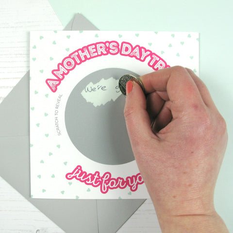 Scratch card 'A Mother's day treat just for you!' - scratching the card