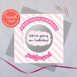 Scratch card 'A birthday surprise just for you!' pink