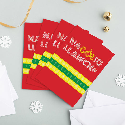 SO58 Welsh Christmas Card Set of 4 or 6 - Nagôlig Llawen