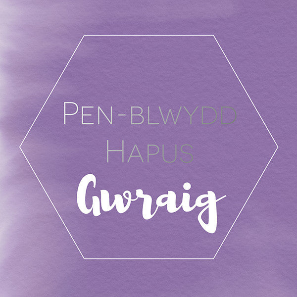 Welsh birthday card 'Pen-blwydd hapus Gwraig' - Draenog