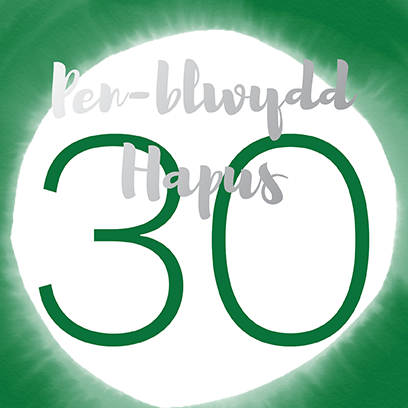 Welsh birthday card 'Pen-blwydd hapus 30' green / Cerdyn Cymraeg gwyrdd - Draenog