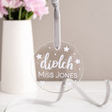 Personalised Thank You Decoration 'Diolch'