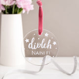Personalised Thank You Decoration 'Diolch'