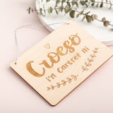 Wooden Hanging Sign - Croeso / Welcome