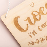 Wooden Hanging Sign - Croeso / Welcome