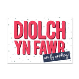 Thank you cards 'Diolch am fy anrheg' pack of 4 mini cards