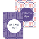 Birthday cards 'Pen-blwydd Hapus' pack of 4 mini cards - Welsh tapestry